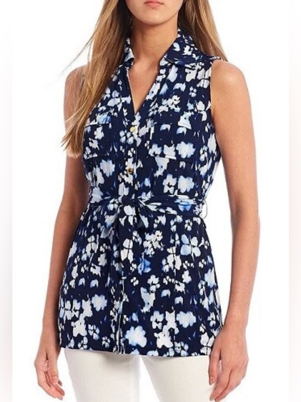 🌀 Like New 🌀 MICHAEL Michael Kors, ikat Sleeveless Fitted Blouse